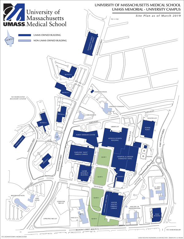 UMass Chan Medical School site plan map